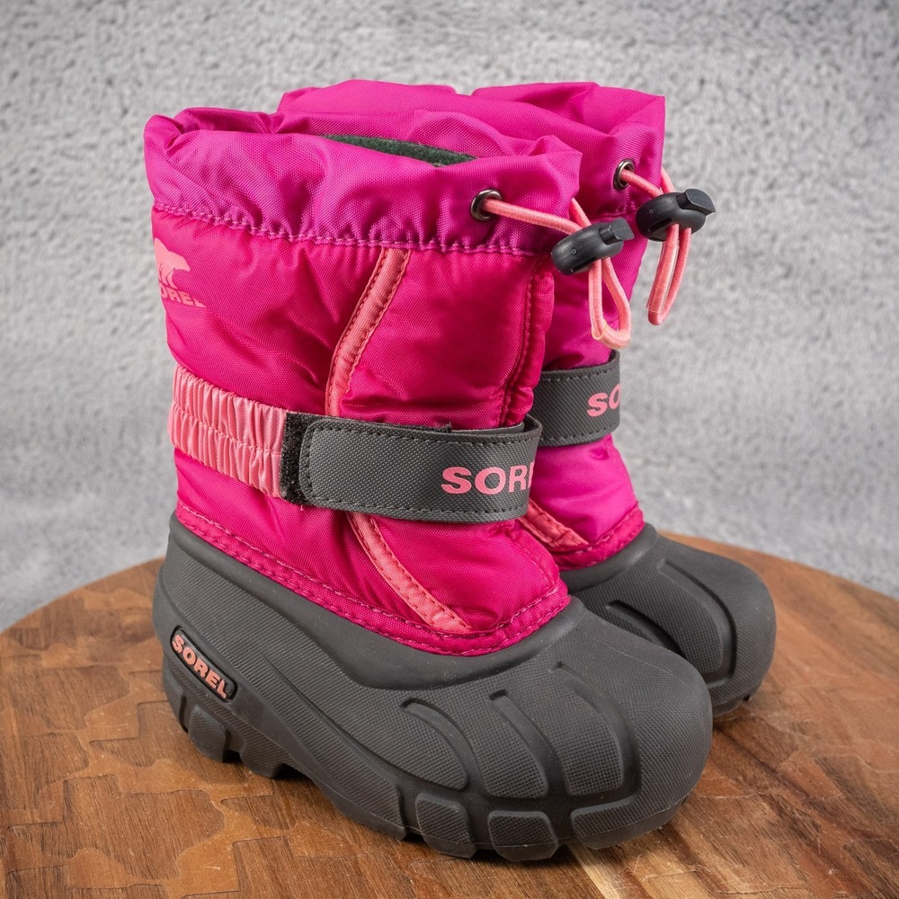 Sorel Girls FLURRY Weather Resistant Snow‎ Boots Deep Blush Tropical Pink 8